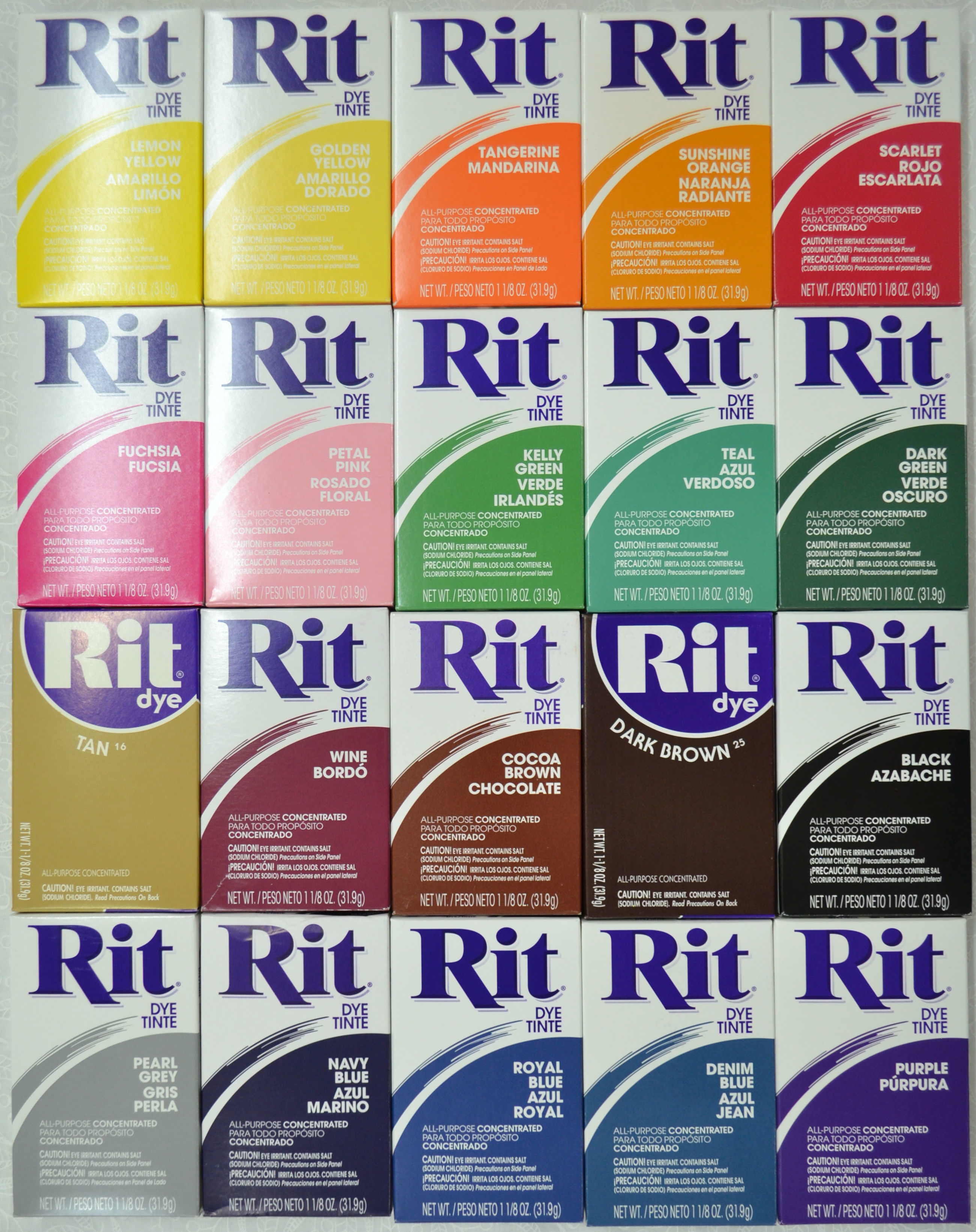 RIT Powder Fabric Dye 31.9g Packet, Versatile Dye, Select Colour