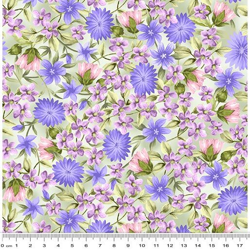  Cotton Fabric by The Yard Flower Fabric 110cm Wide Cozy Little  Flower (Navy)