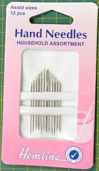 Household Needles Assortment Packet of 12 Needles, Hemline Quality Hand ...