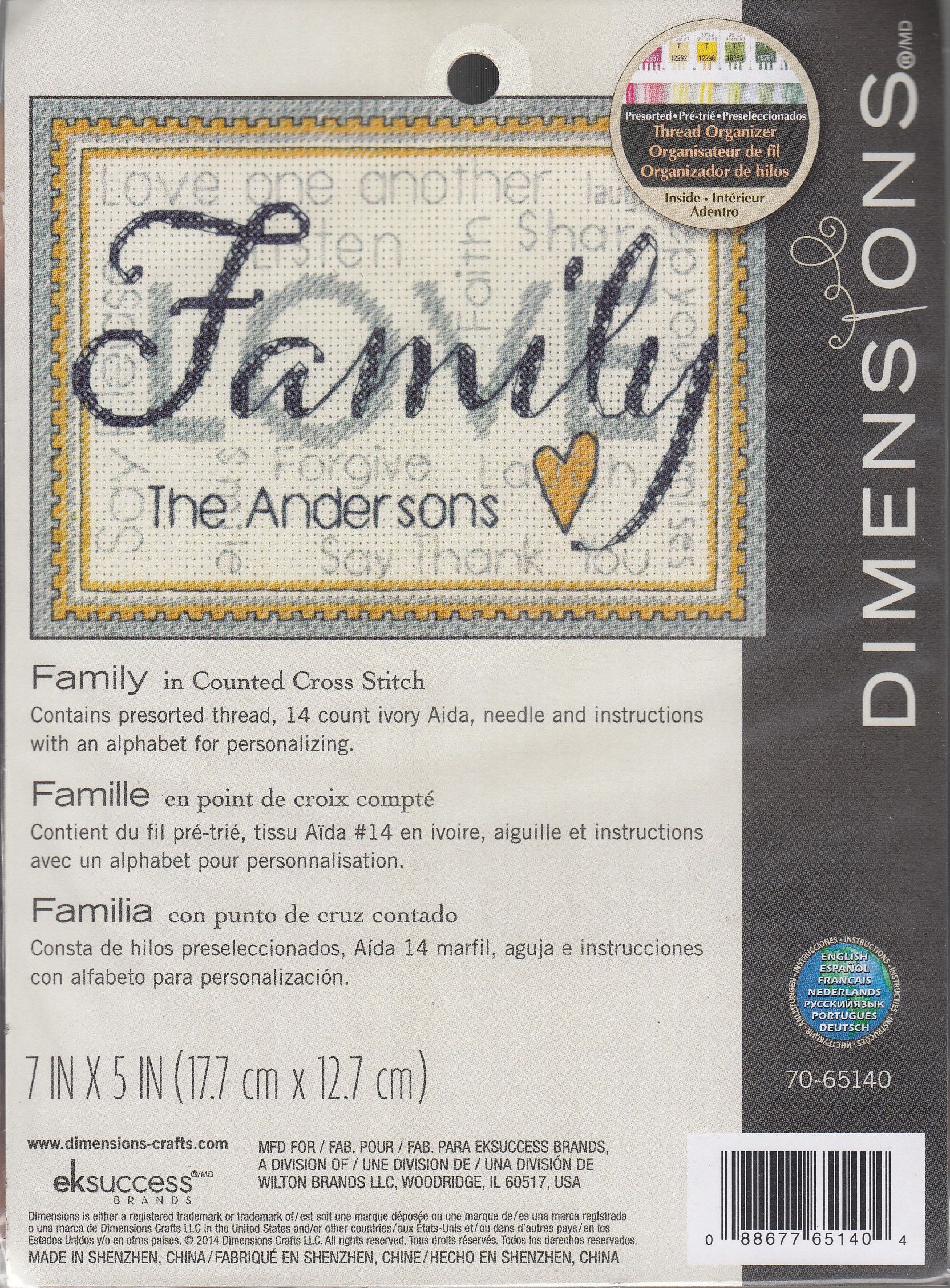 Dimensions Mini Counted Cross Stitch Kit 7X5-Family (14 Count)