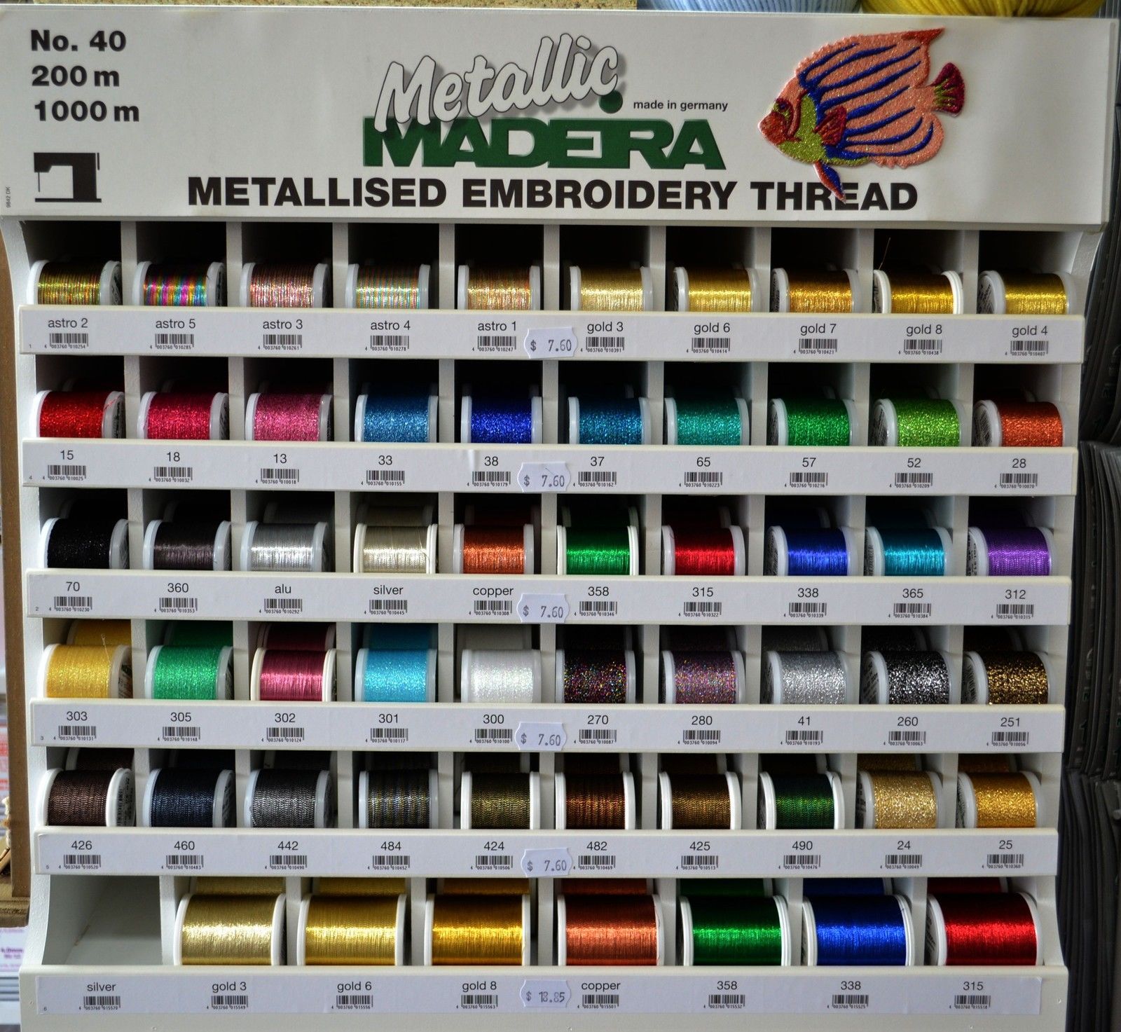 Madeira Metallic 40 Machine Embroidery Thread 200m Spools, Select Colour