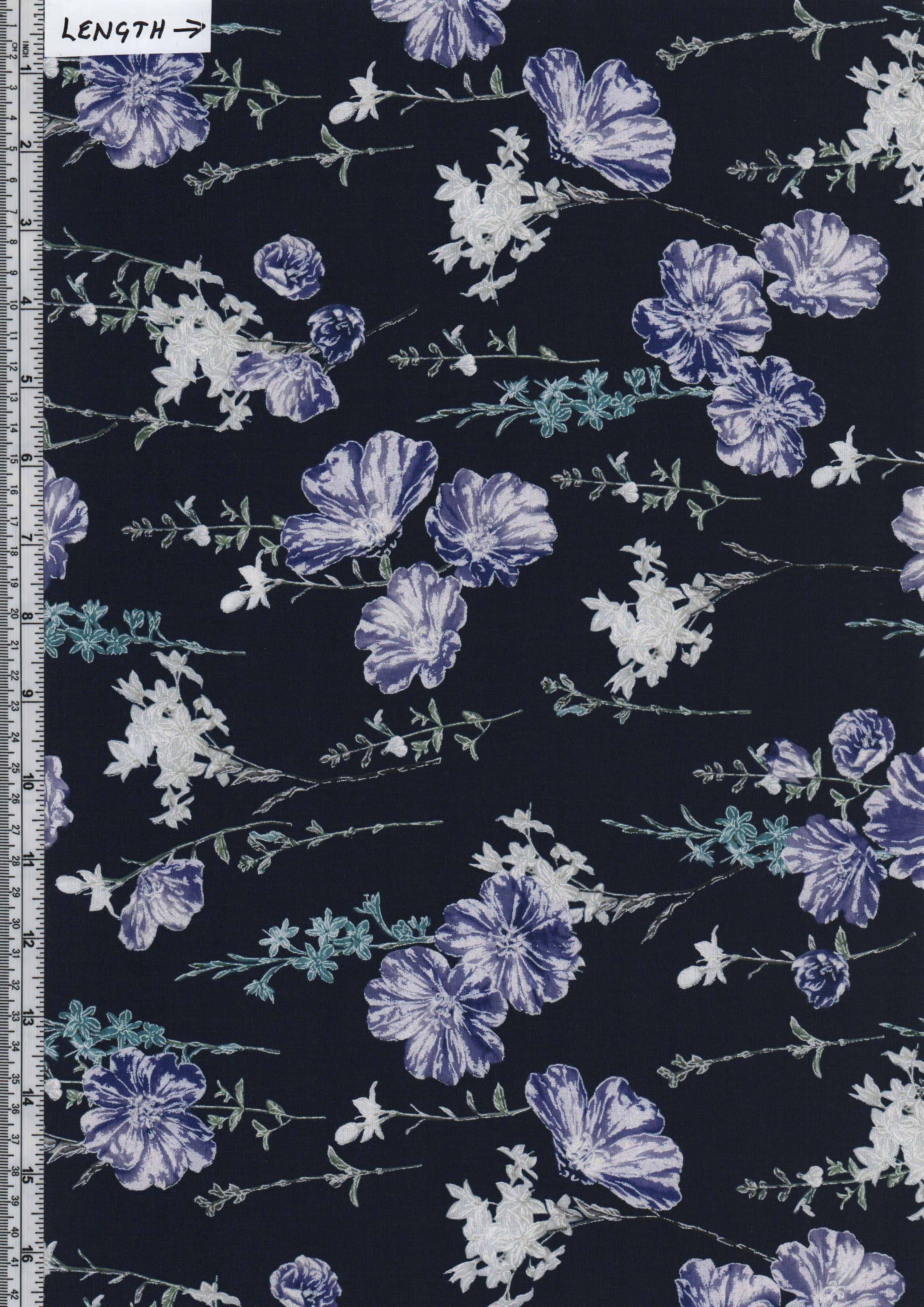 Benartex Fabrics Violet Twilight, Pearl Garden Navy Purple (2166 ...