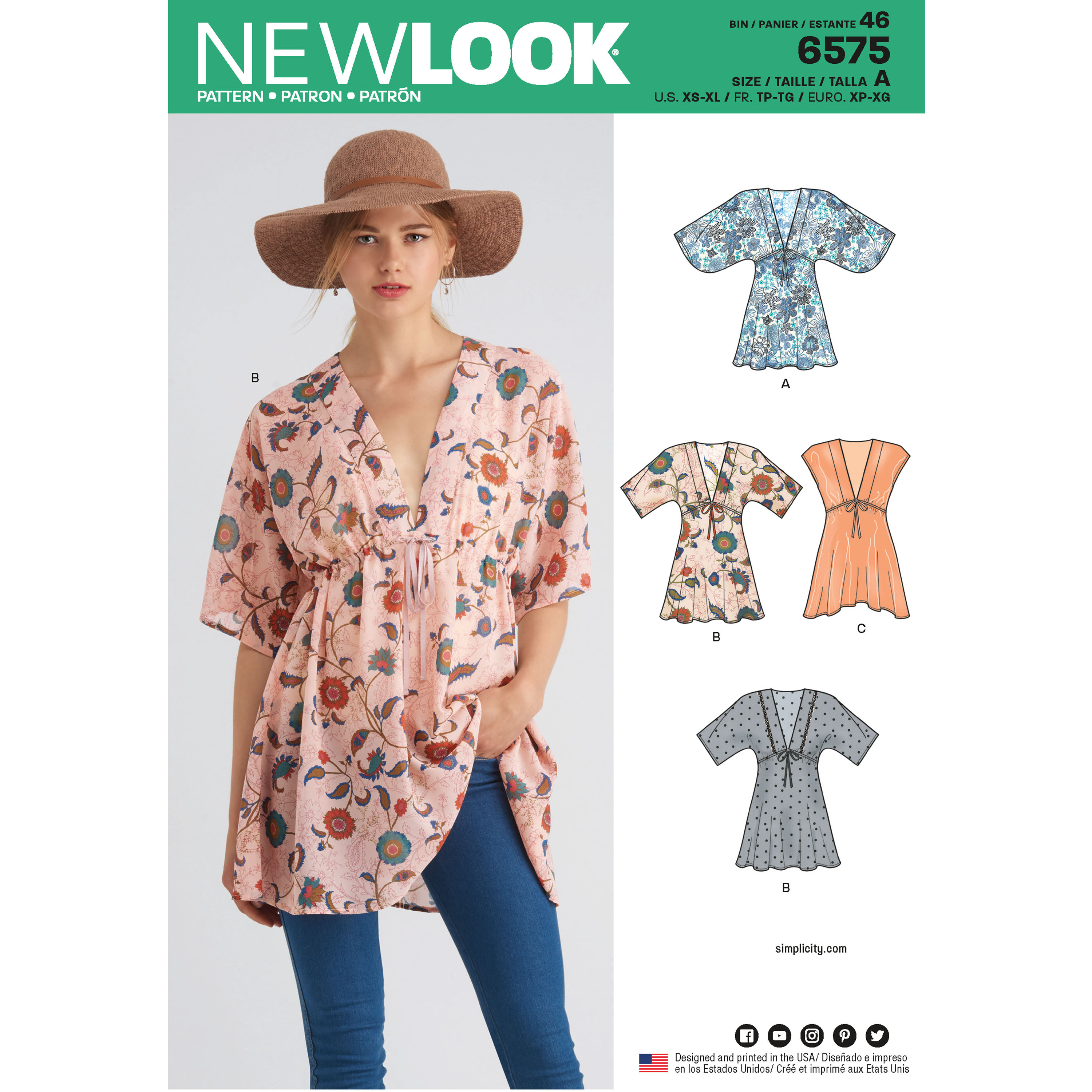 N6529  New Look Sewing Pattern Misses' Knit Tunics and Leggings