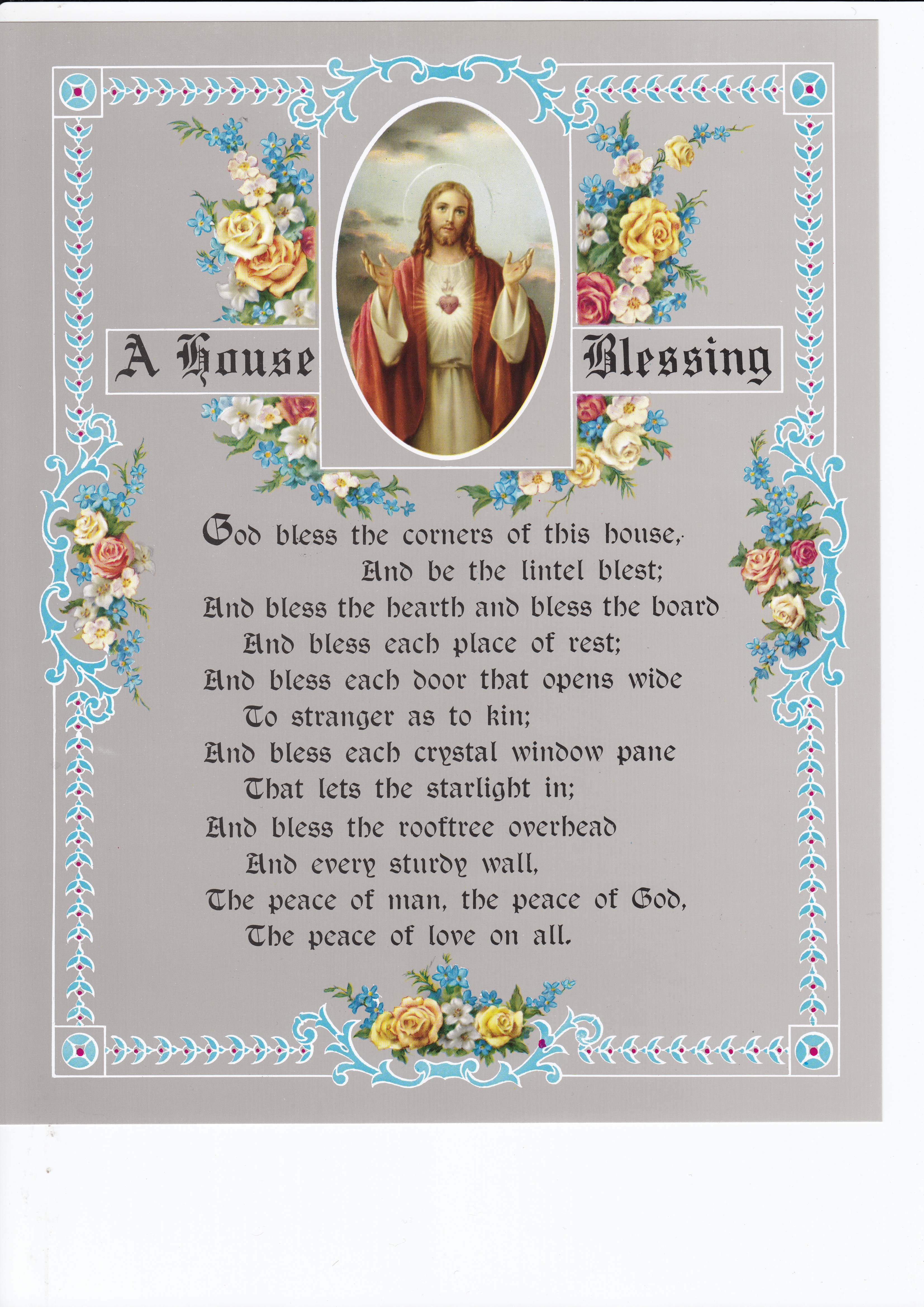 A HOUSE BLESSING Marriage Blessing Religious Print 10 X 8 200mm X 