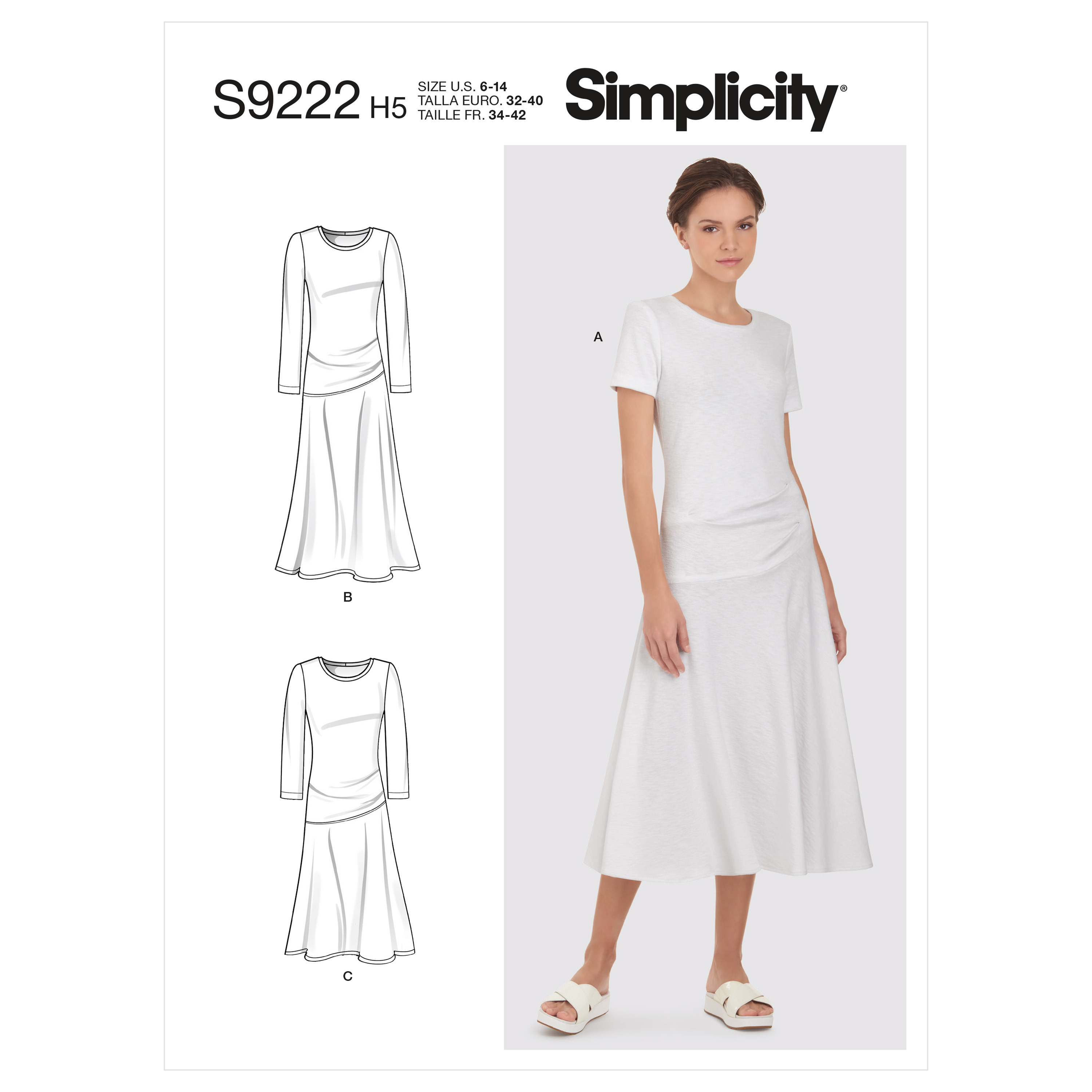 S9222 MISSES' KNIT DRESS Simplicity Sewing Pattern 9222