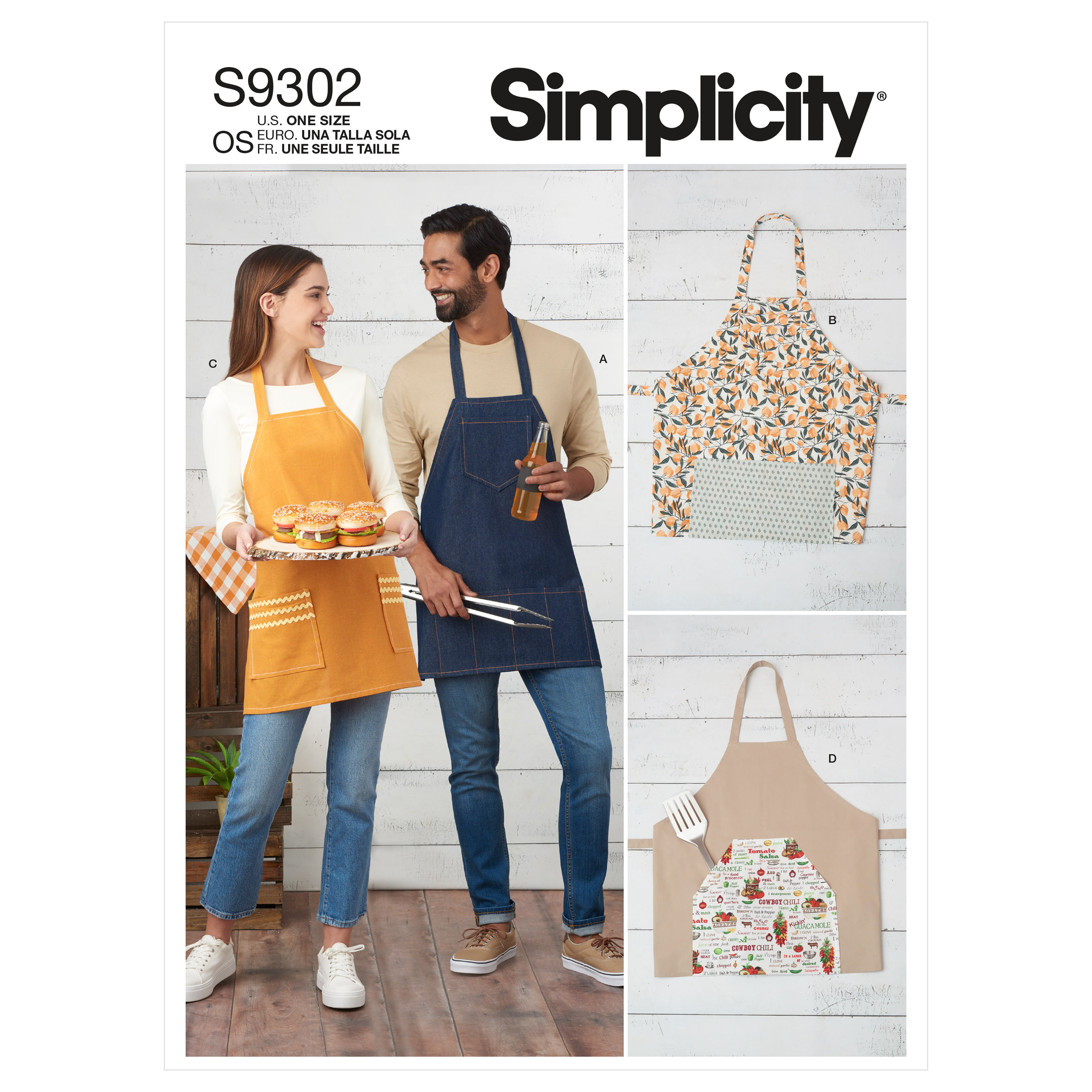 S9302 Unisex Aprons Simplicity Sewing Pattern 9302