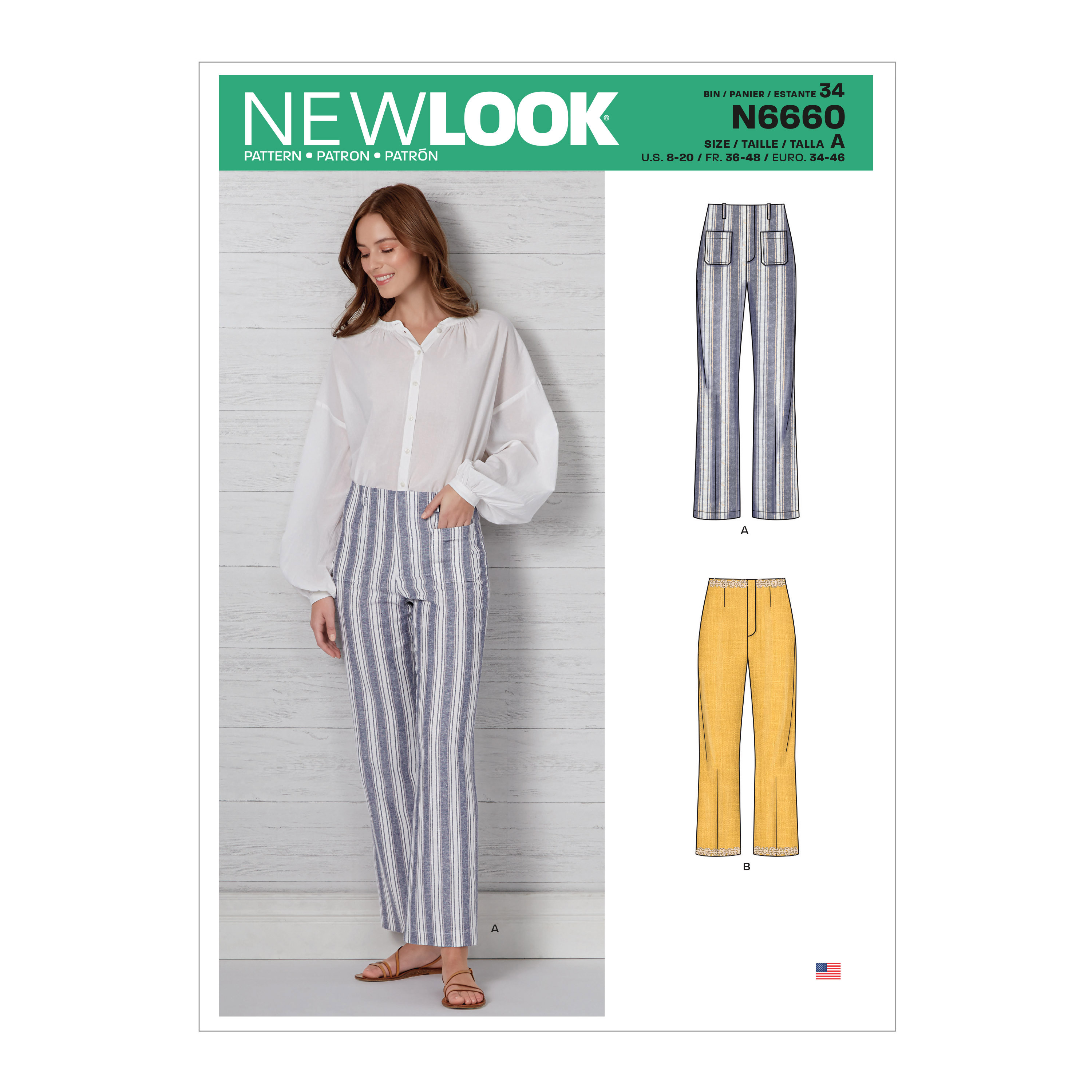 New Look Sewing Pattern N6660 Misses' High Waisted Flared