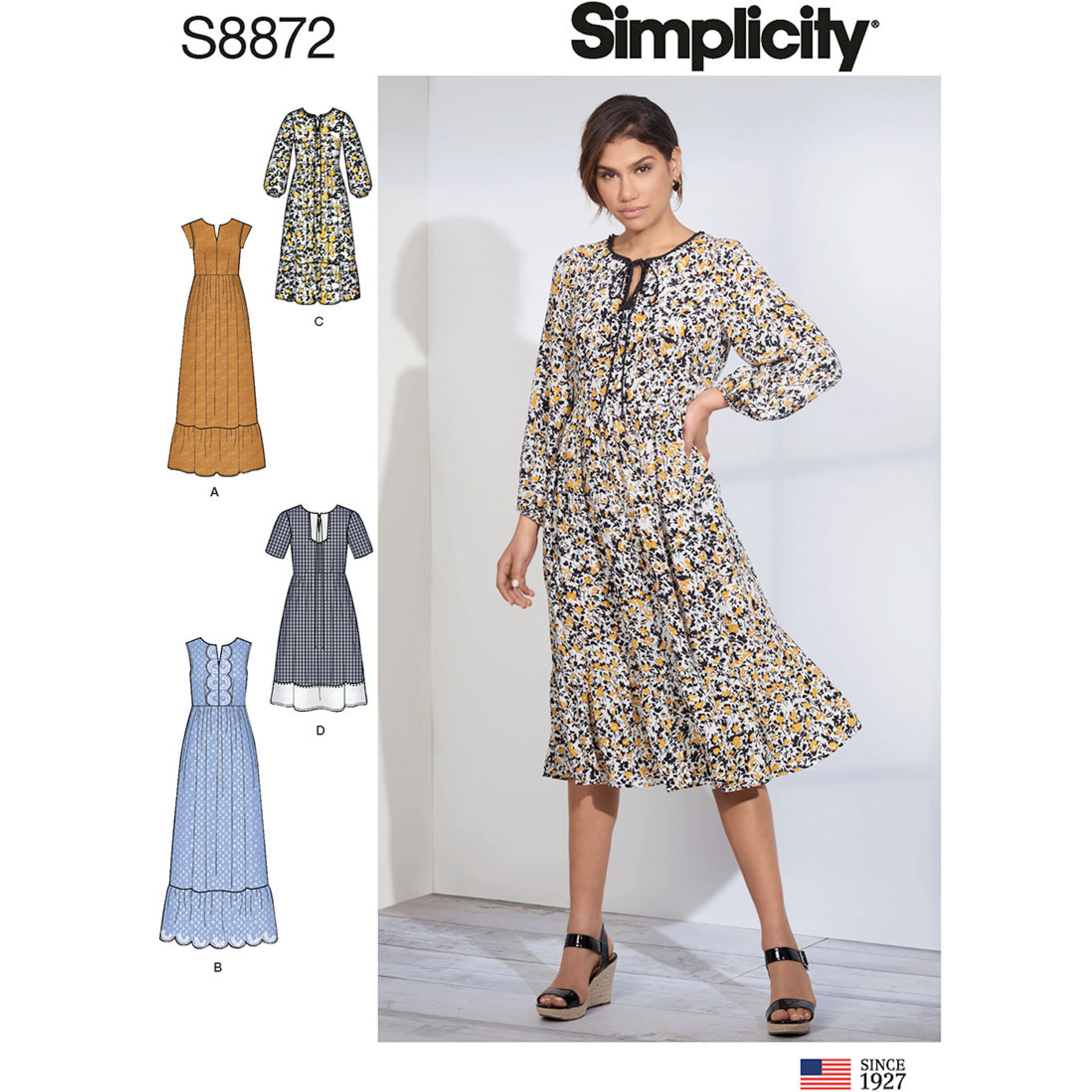 Pattern S8872 Misses' Pullover Dress Simplicity Sewing Pattern 8872