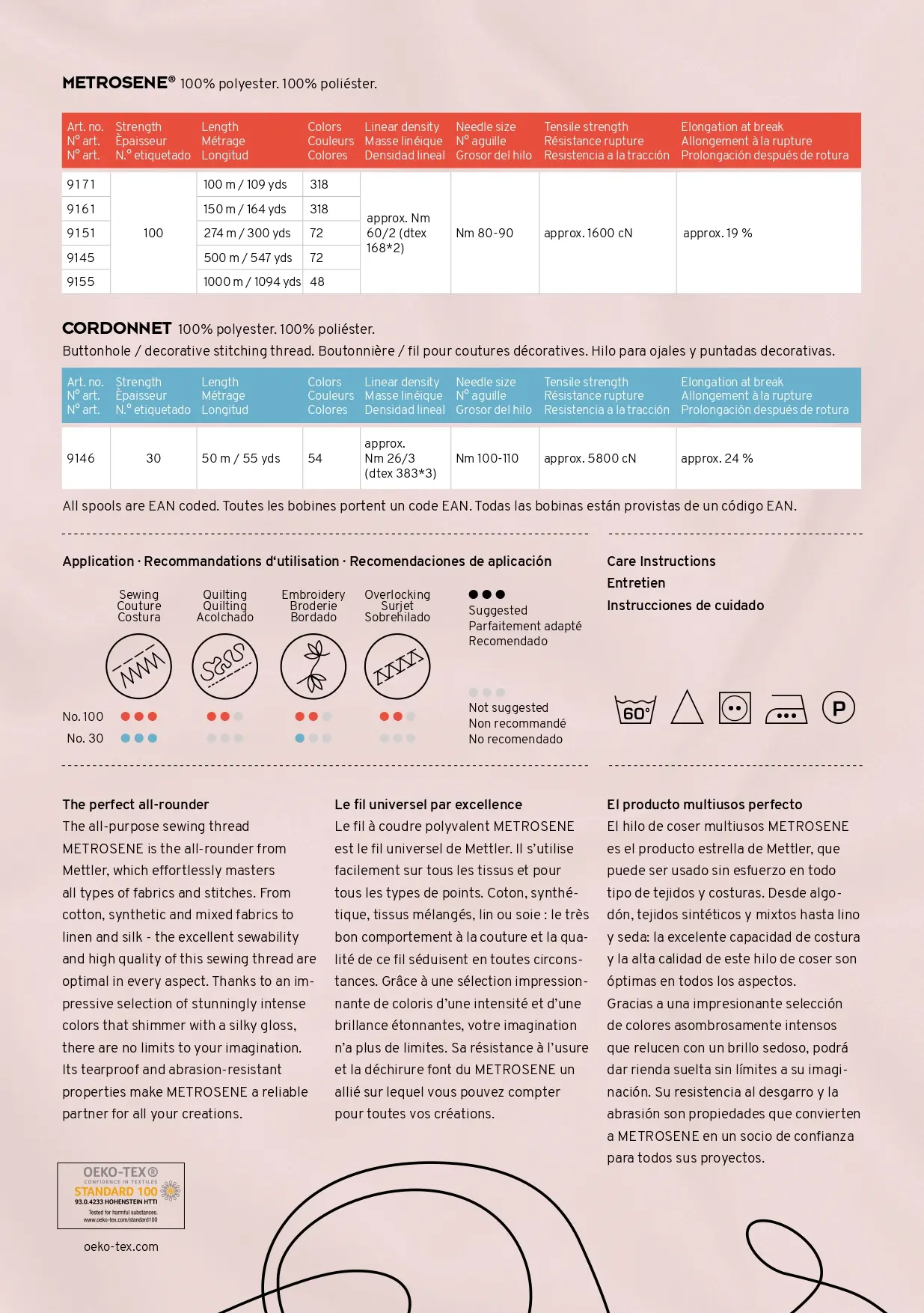 Mettler Metrosene Colour Chart Page 2