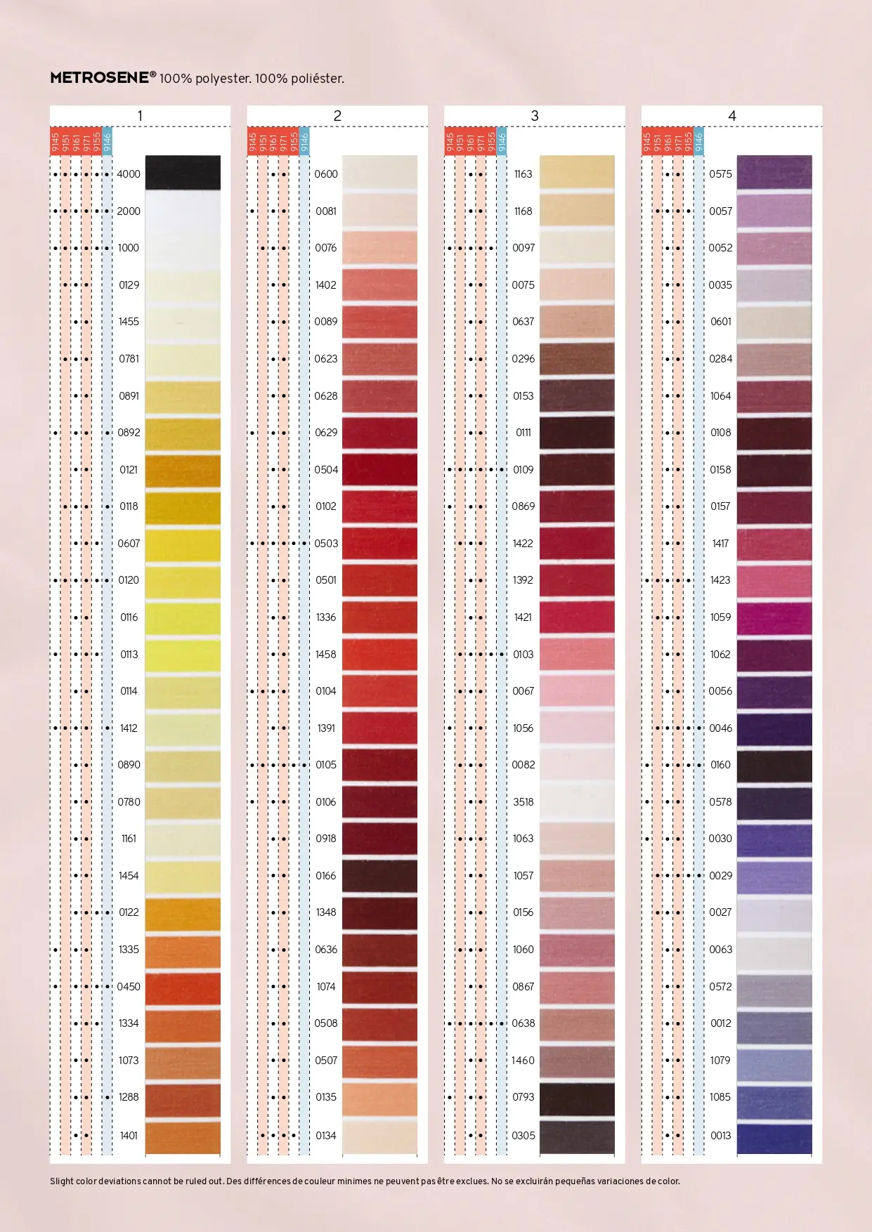 Mettler Metrosene Colour Chart Page 5