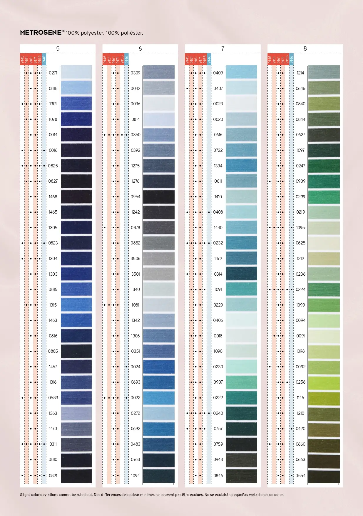 Mettler Metrosene Colour Chart Page 6