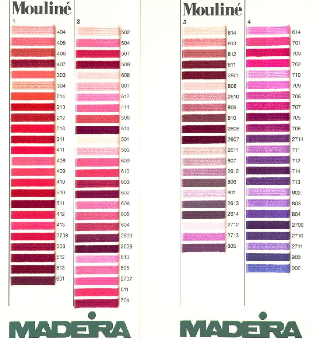 Thread Colour Charts Madeira Mouline Stranded Cotton Thread Chart