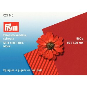 Prym Mild Steel Pins, 1.20 x 50mm BLACK-Coloured 500g Box