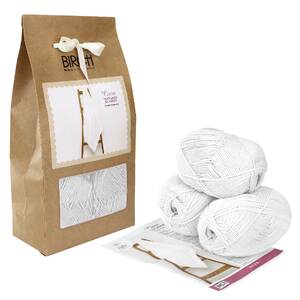 Birch Yarn Baby Knit Kit, White Ciara Textured Blanket