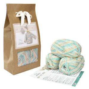 Birch Yarn Baby Knit Kit, Ivy Jacket &amp; Hat Multicolour
