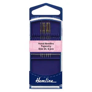 Gold Eye Tapestry Needles Size 24, Pack of 6 Needles, By Hemline