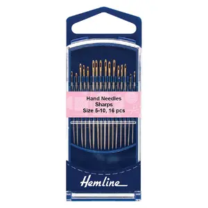 Gold Eye &quot;Sharps&quot; Needles Size 5-10, Pack of 16 Needles, Quality Hand Needles