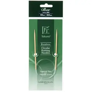 Clover 40cm x 3.00mm Takumi Bamboo Circular Knitting Needle (AKA Knitting Pin)