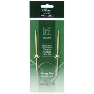 Clover 40cm x 3.25mm Takumi Bamboo Circular Knitting Needle (AKA Knitting Pin)