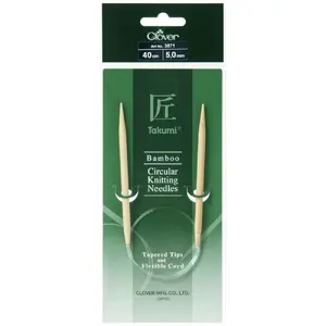 Clover 40cm x 5.00mm Takumi Bamboo Circular Knitting Needle (AKA Knitting Pin)