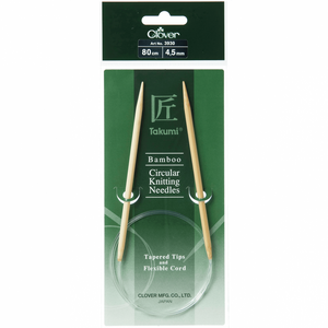 Clover 80cm x 4.50mm Takumi Bamboo Circular Knitting Needle (AKA Knitting Pin)