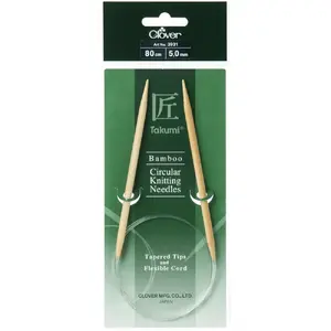 Clover 80cm x 5.00mm Takumi Bamboo Circular Knitting Needle (AKA Knitting Pin)