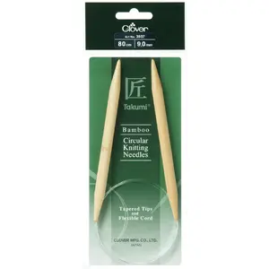 Clover 80cm x 9.00mm Takumi Bamboo Circular Knitting Needle (AKA Knitting Pin)