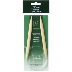 Clover 80cm x 10.00mm Takumi Bamboo Circular Knitting Needle (AKA Knitting Pin)