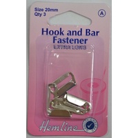 HOOK &amp; BAR FASTENER 20mm 3p EXTRA LONG