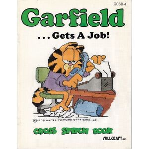Garfield Gets A Job Cross Stitch Pattern Book - 12 Charts