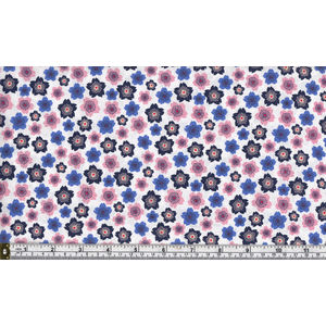 100% Cotton Fabric, 110cm Wide, Japanese Floral, PINK BLUE FLORAL, Per Metre