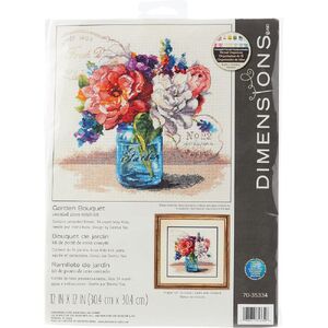 GARDEN BOUQUET Counted Cross Stitch Kit 12&quot; x 12&quot; 70-35334