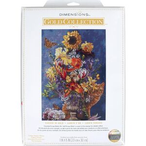 GARDEN IN GOLD Counted Cross Stitch Kit, 70-35404, Gold Collection