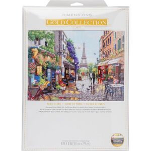 PARIS SCENE Counted Cross Stitch Kit, 70-35438, Gold Collection