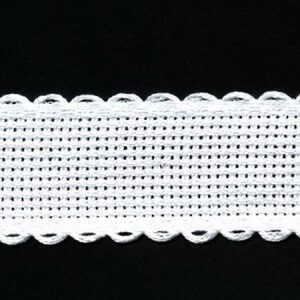 WHITE 25mm Wide 14 Count Aida Band (7002-1), Priced per Metre