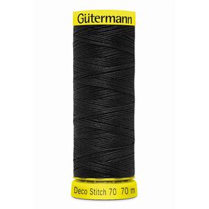 Gutermann Deco Stitch 70, #000 BLACK 70m Silky Topstitch Thread