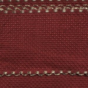 BURGUNDY METALLIC GOLD EDGED 50mm Wide 14 Count Aida Band (7107-89), Priced per Metre