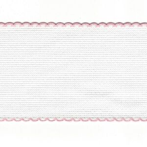 White Pink Edge 100mm Wide 14 Count Aida Band (7195-14), Priced per Metre