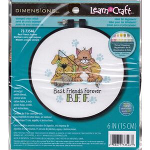 Dimensions BEST FRIENDS FOREVER Stamped Cross Stitch Kit, Learn A Craft 72-73546