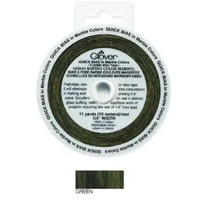 Clover Quick Fusible 6mm Bias Tape GREEN, 10 Metre Roll