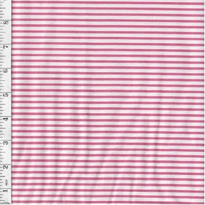 Stripes White and Dark Pink Cotton Fabric 110cm wide