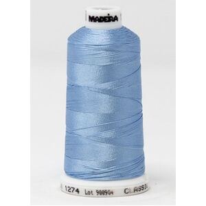 Madeira Classic Rayon 40, #1274 PORCELAIN BLUE 1000m Embroidery Thread