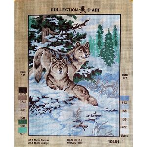 WOLVES Tapestry Design Printed On Canvas #10481