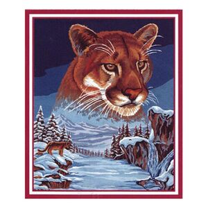 LIONESS IN SNOW Tapestry Design Printed On Canvas #11503