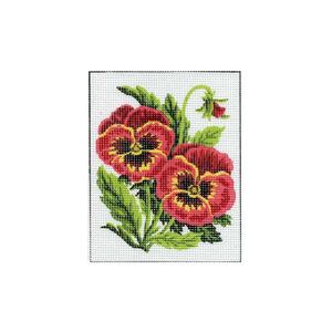 Pansy Flowers Tapestry Design Printed On Canvas #S1418.18