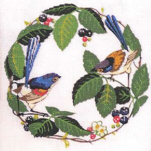 WRENS Tapestry Design Printed On Canvas #97876