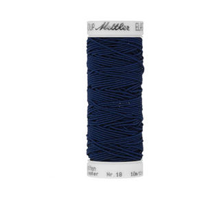 Mettler #0810 NAVY 10m ELASTIC Thread, Ideal for Smocking