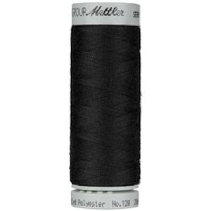 Mettler Seracycle, #4000 BLACK 200m 100% Recycled Polyester Thread