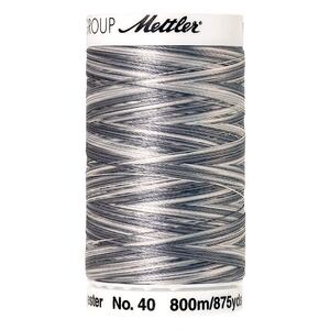 Poly Sheen Multi 40, #9920 OVERCAST GREYS 800m Trilobal Polyester Thread by Mettler