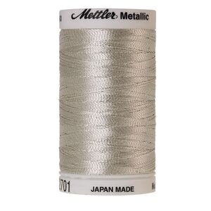Mettler Metallic 40, #2701 SILVER Embroidery Thread 600m